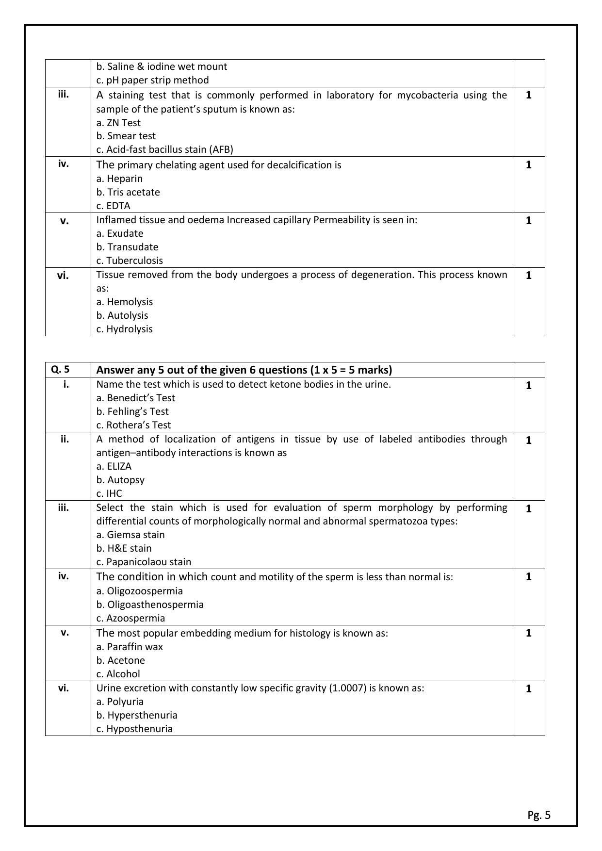 CBSE Class 11: MEDICAL DIAGNOSITCS 2024 Sample Paper - Page 5