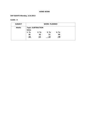 Worksheets for Class 2 Maths Assignment 89 Subraction