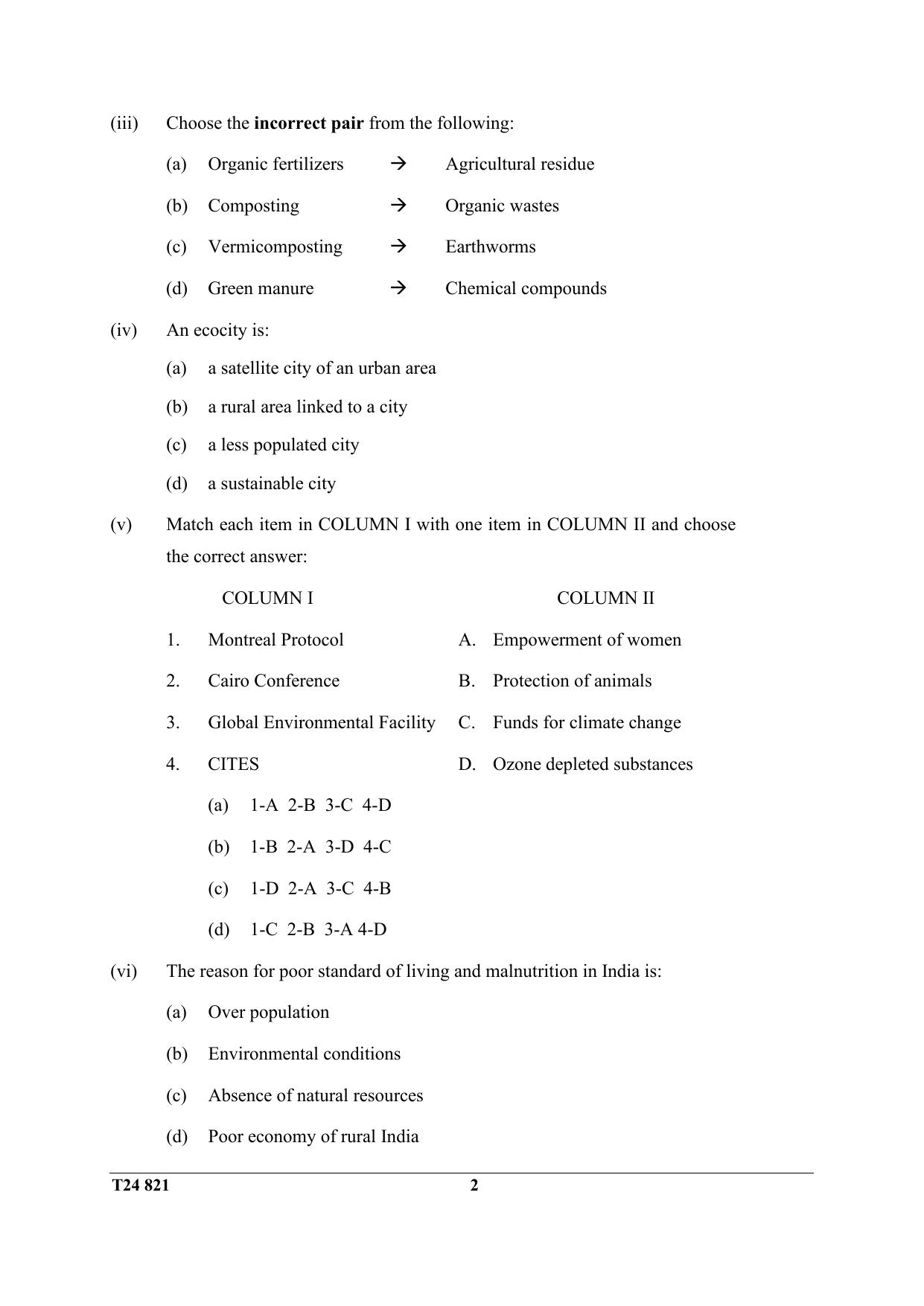 ICSE Class 10 Environmental Science 2024 Question Paper - Page 2