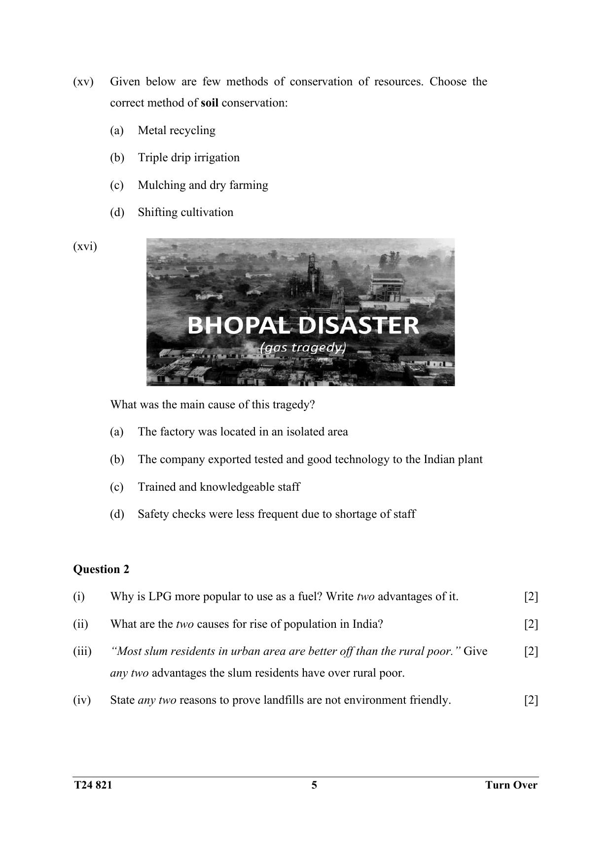 ICSE Class 10 Environmental Science 2024 Question Paper - Page 5