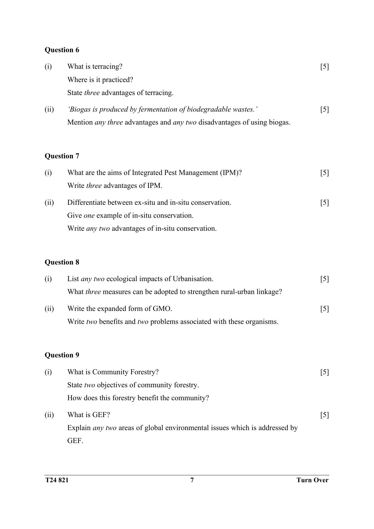 ICSE Class 10 Environmental Science 2024 Question Paper - Page 7