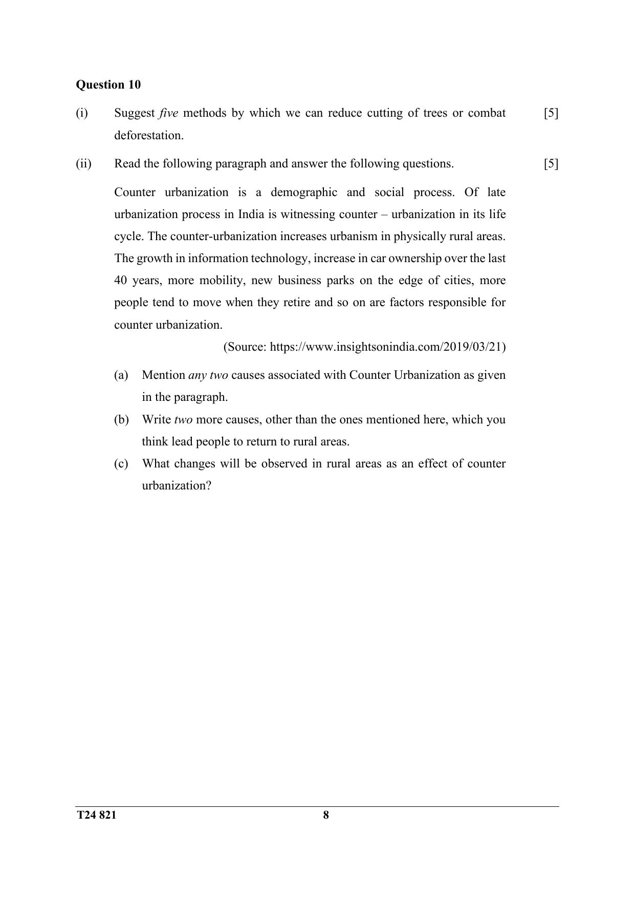 ICSE Class 10 Environmental Science 2024 Question Paper - Page 8