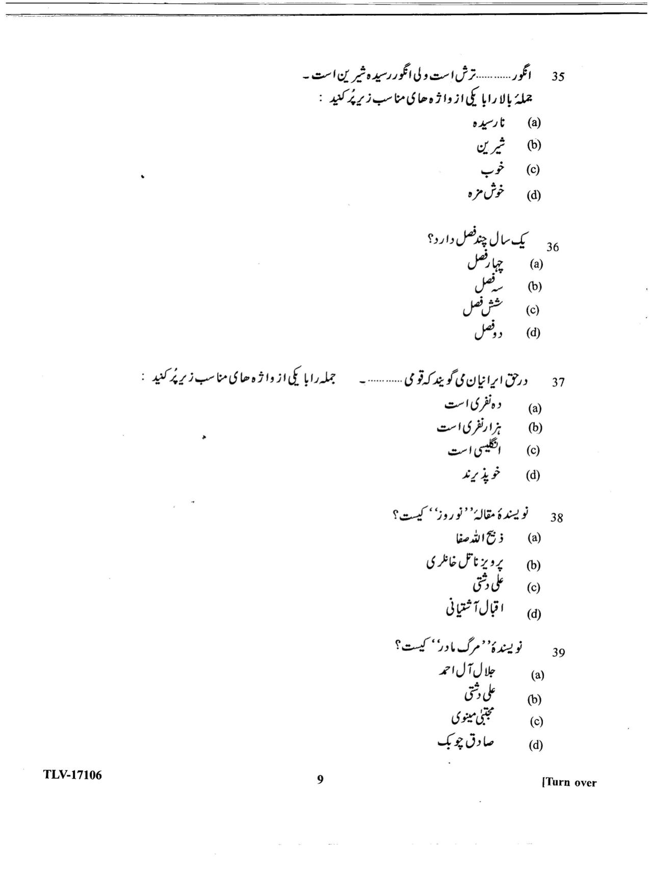 KUET 2023 M.A. Persian Question Paper - Page 85