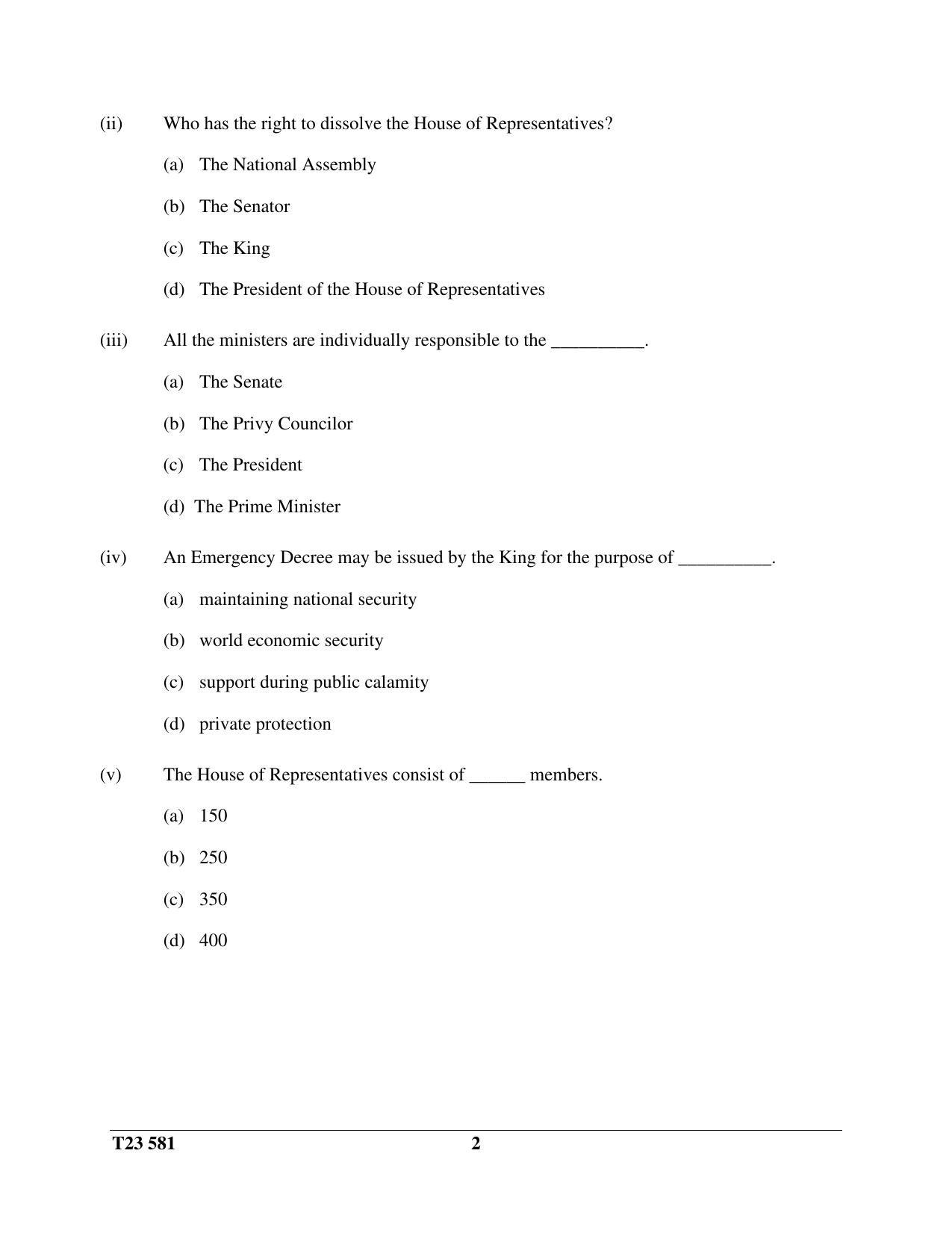 ICSE Class 10 HISTORY & CIVICS (THAILAND) (H.G.T. PAPER – 1) 2023 Question Paper - Page 2