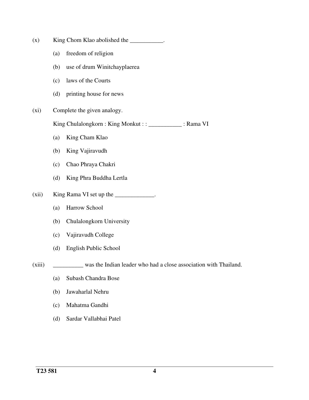 ICSE Class 10 HISTORY & CIVICS (THAILAND) (H.G.T. PAPER – 1) 2023 Question Paper - Page 4