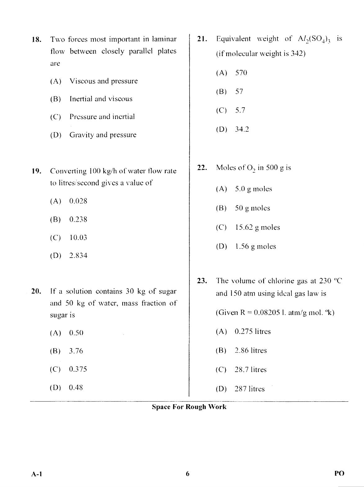 Karnataka PGCET 2017 Polymer Science and Technology Question Paper - Page 6