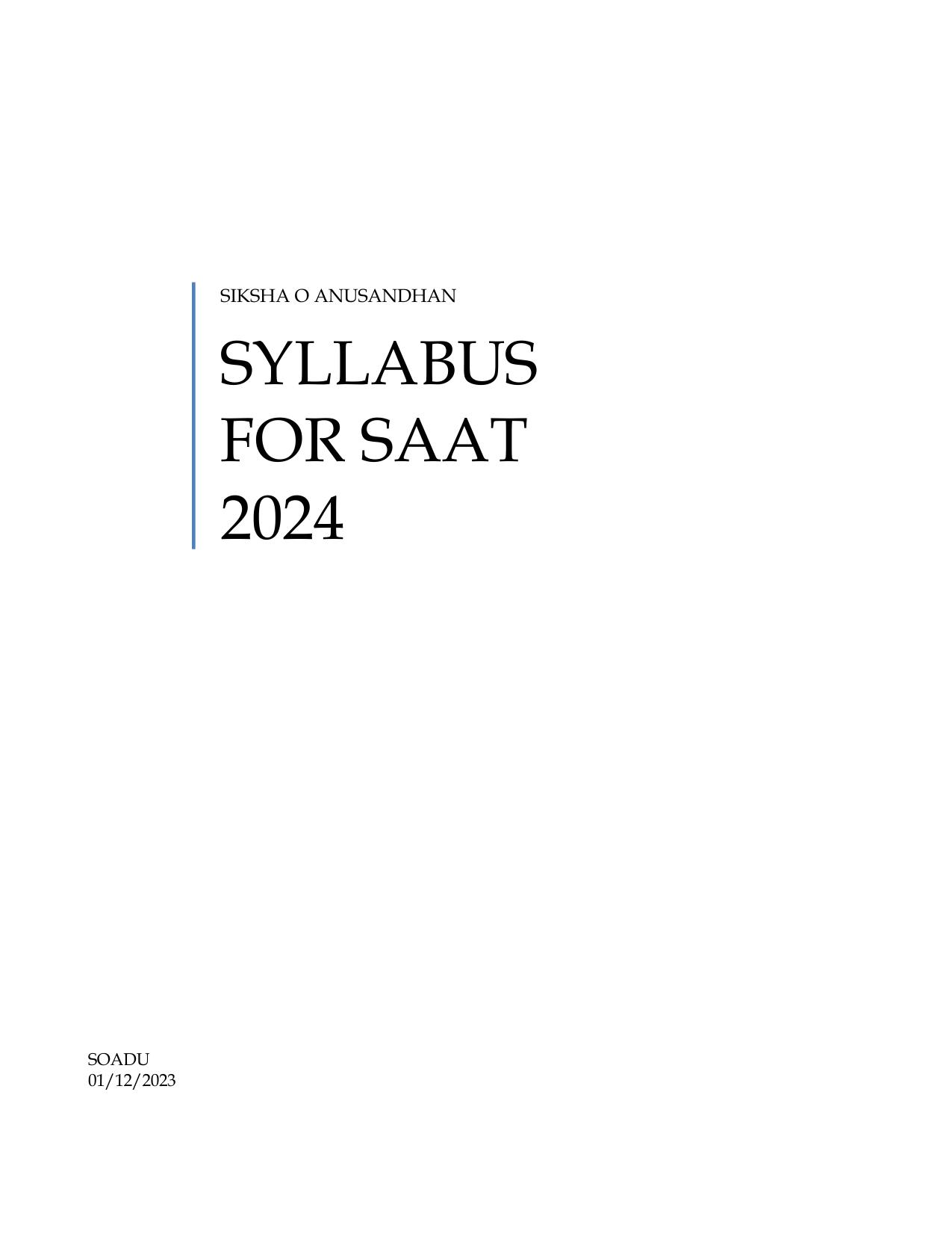 SAAT Syllabus - Page 1