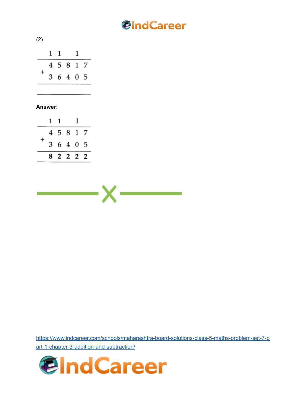 Maharashtra Board Solutions Class 5-Maths (Problem Set 7) - Part 1: Chapter 3- Addition and Subtraction - Page 7