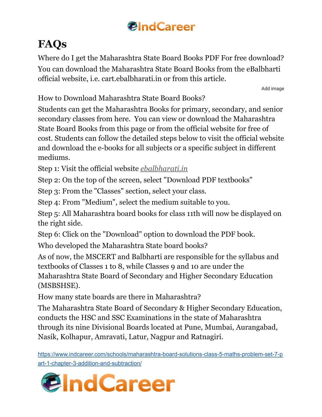 Maharashtra Board Solutions Class 5-Maths (Problem Set 7) - Part 1: Chapter 3- Addition and Subtraction - Page 12