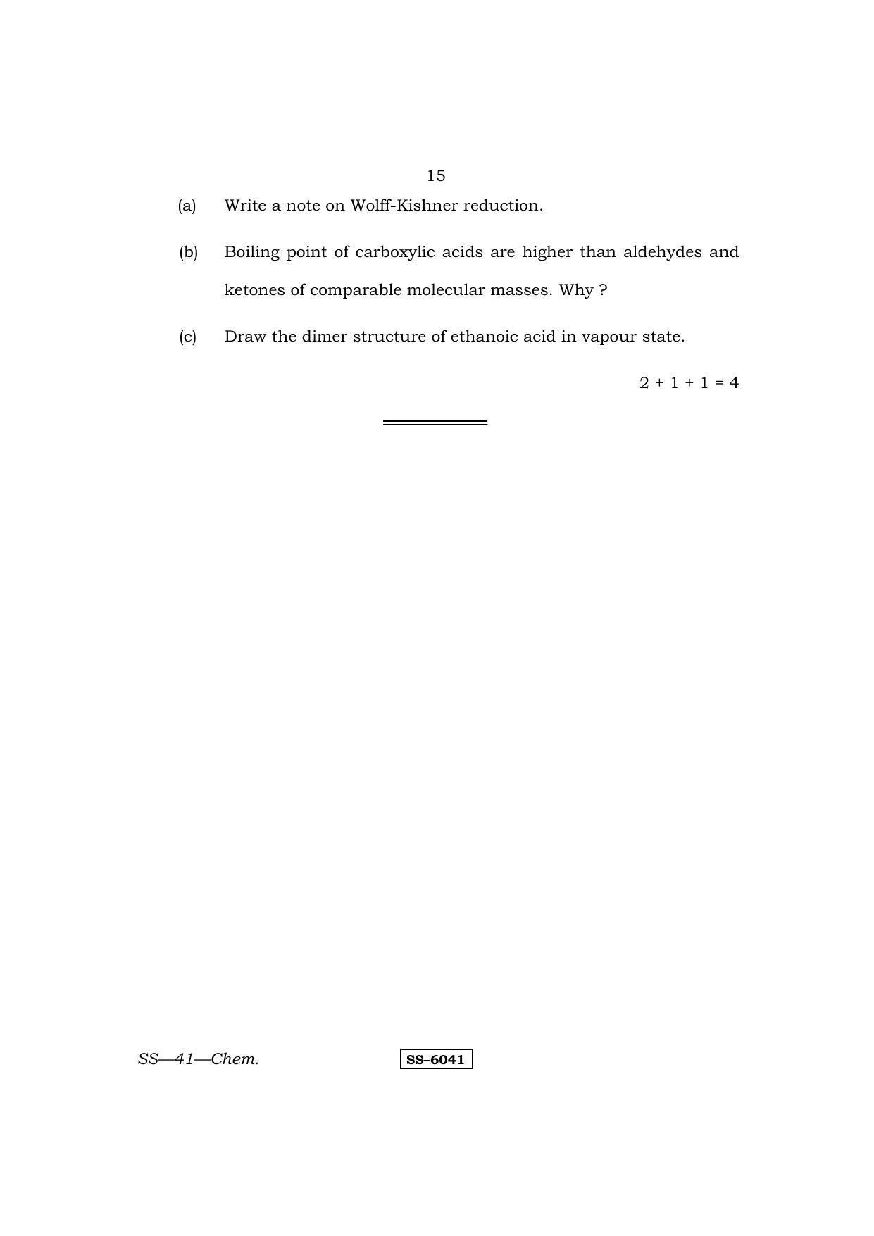 Class 12 2015 Chemistry RBSE Question Paper - Page 15