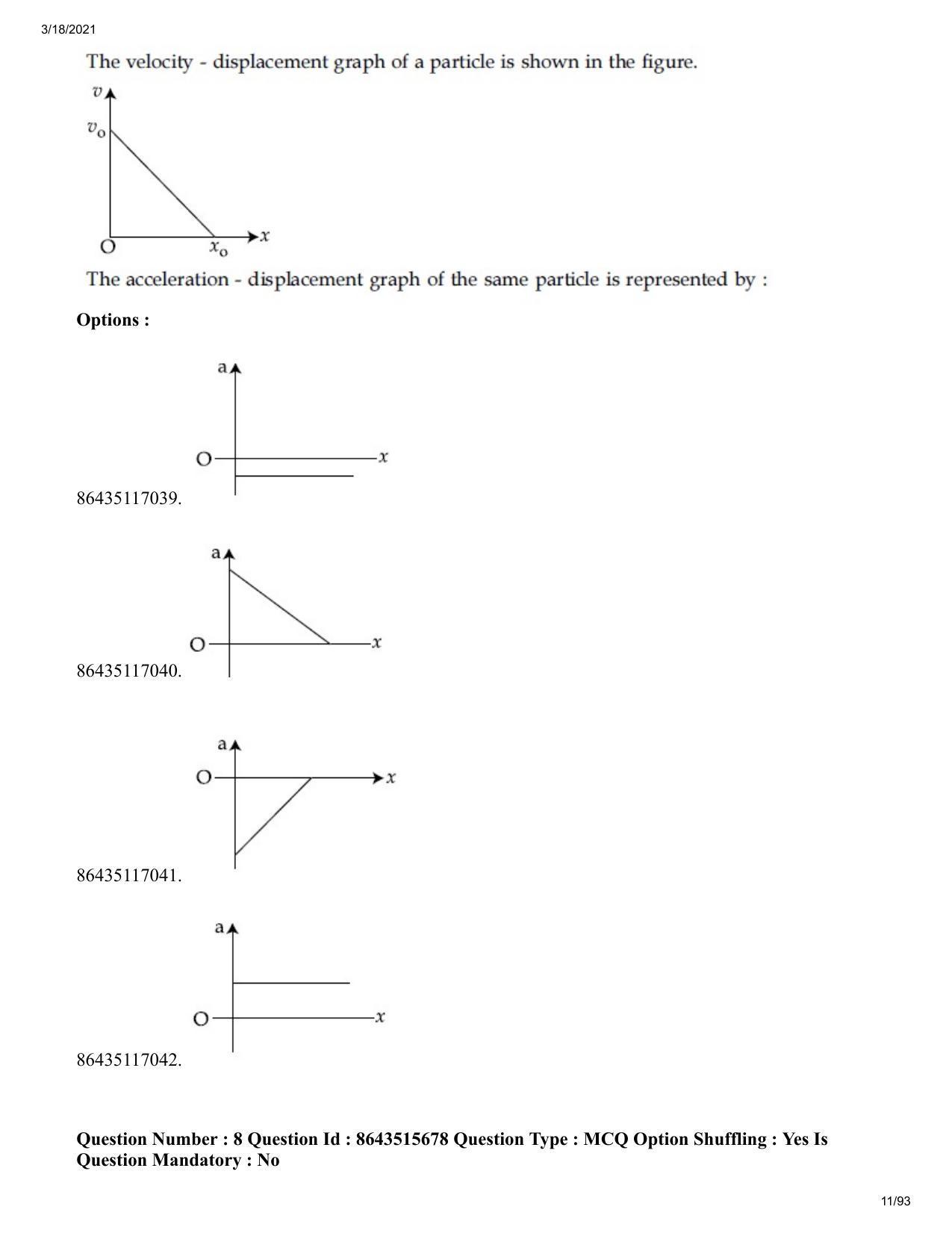 JEE Mains 2021: BTech H (Shift 2) 18-03-2021 Question Paper - Page 11