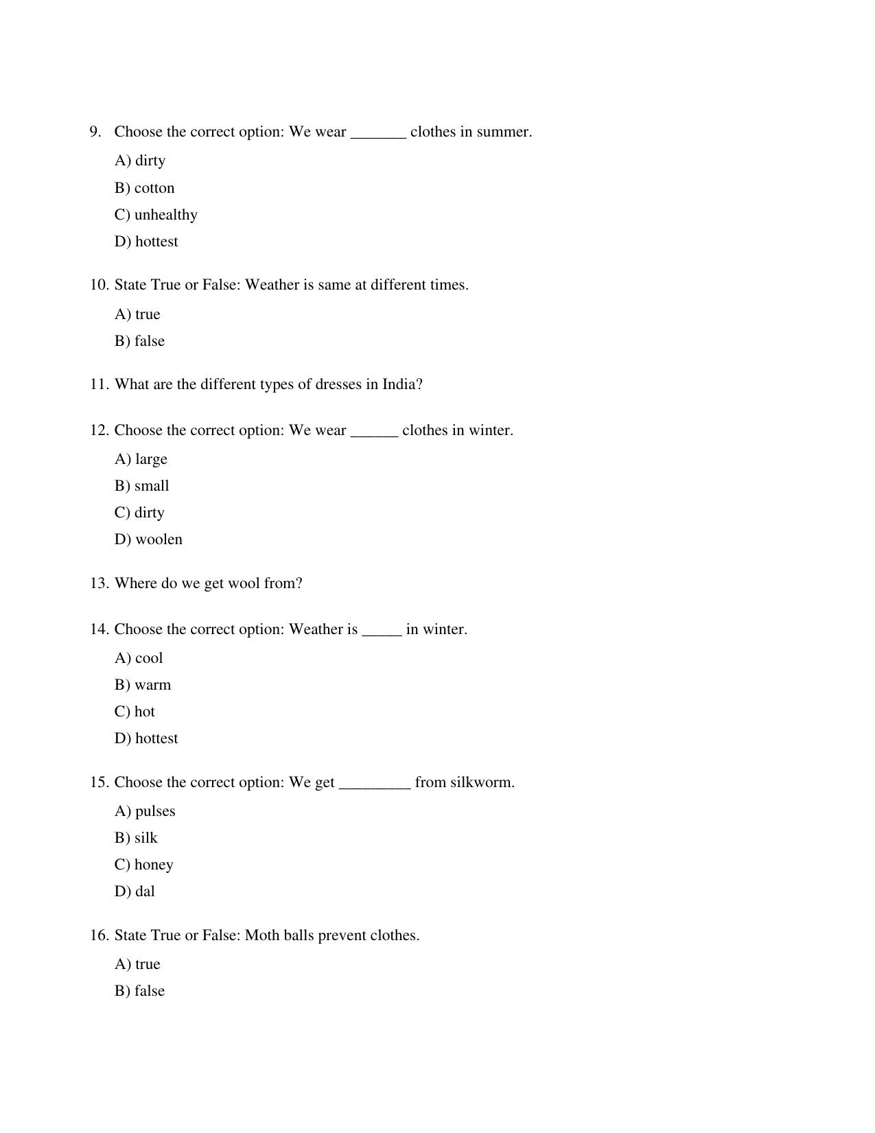 CBSE Class 1 EVS My body helps me Worksheets - Page 2