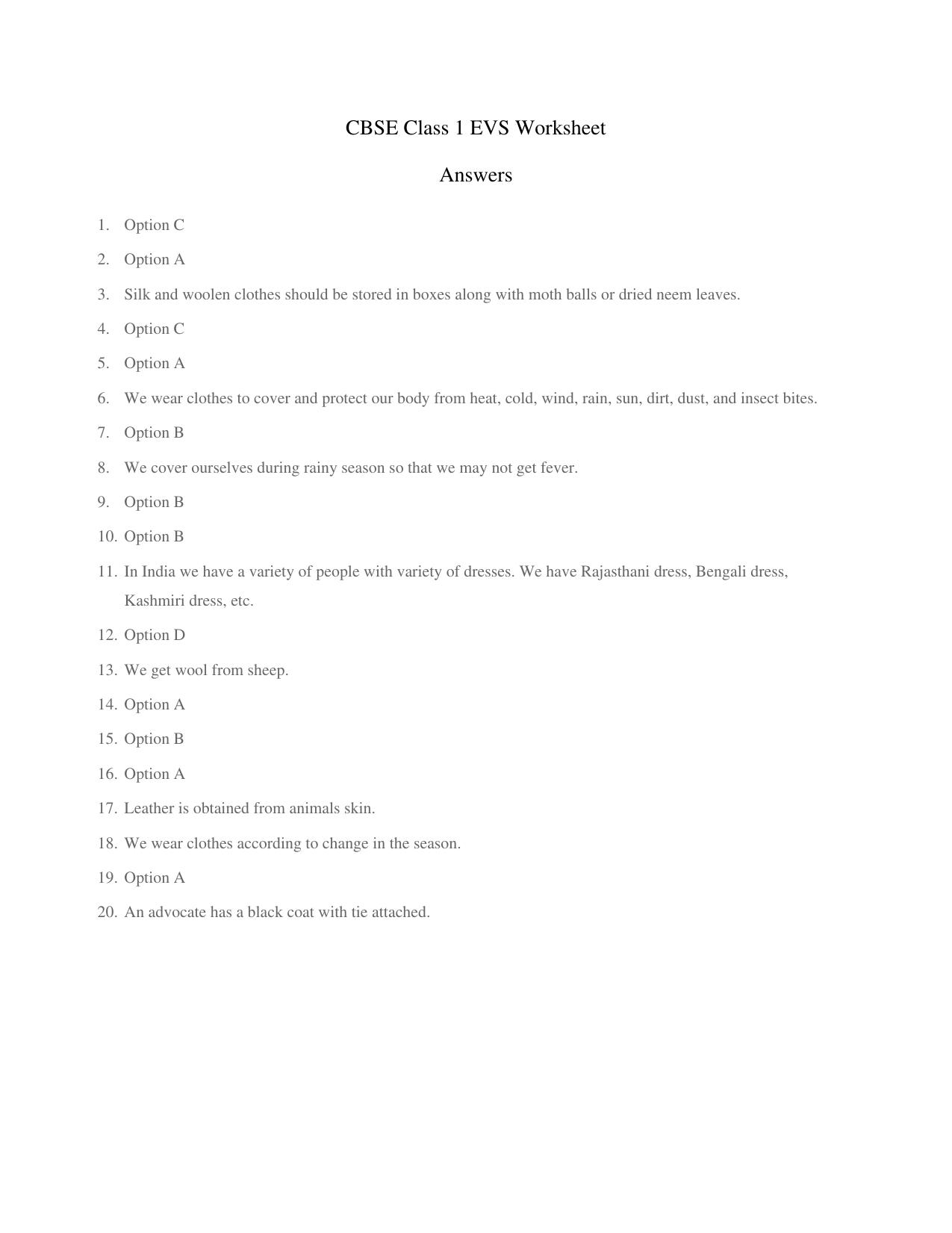 CBSE Class 1 EVS My body helps me Worksheets - Page 4