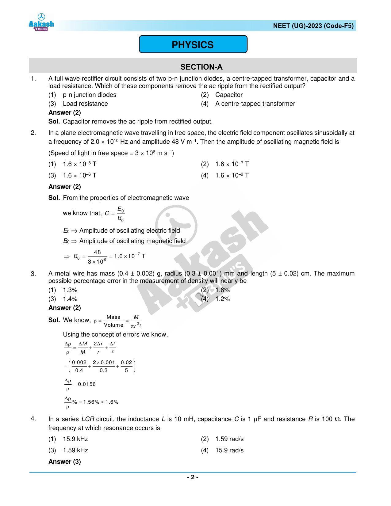 NEET 2023 Question Paper F5 - Page 2