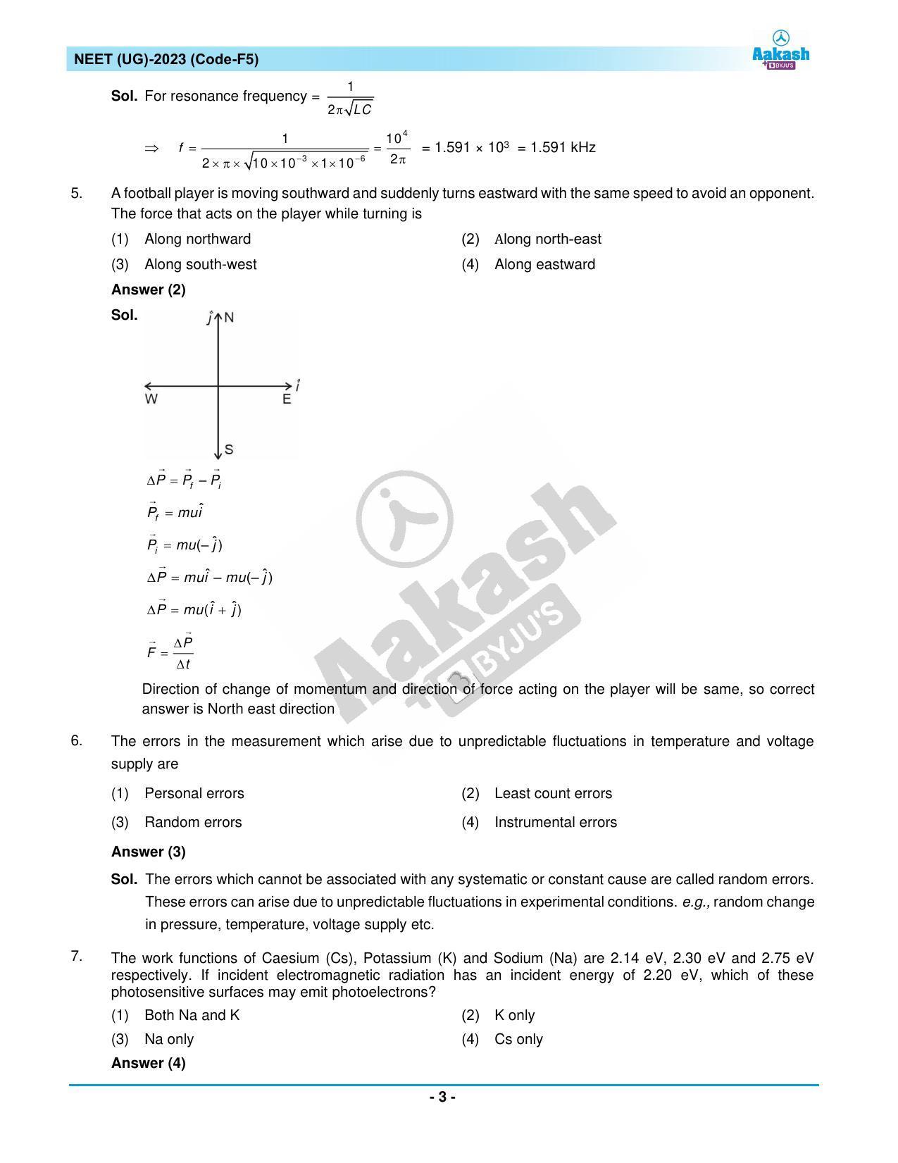 NEET 2023 Question Paper F5 - Page 3