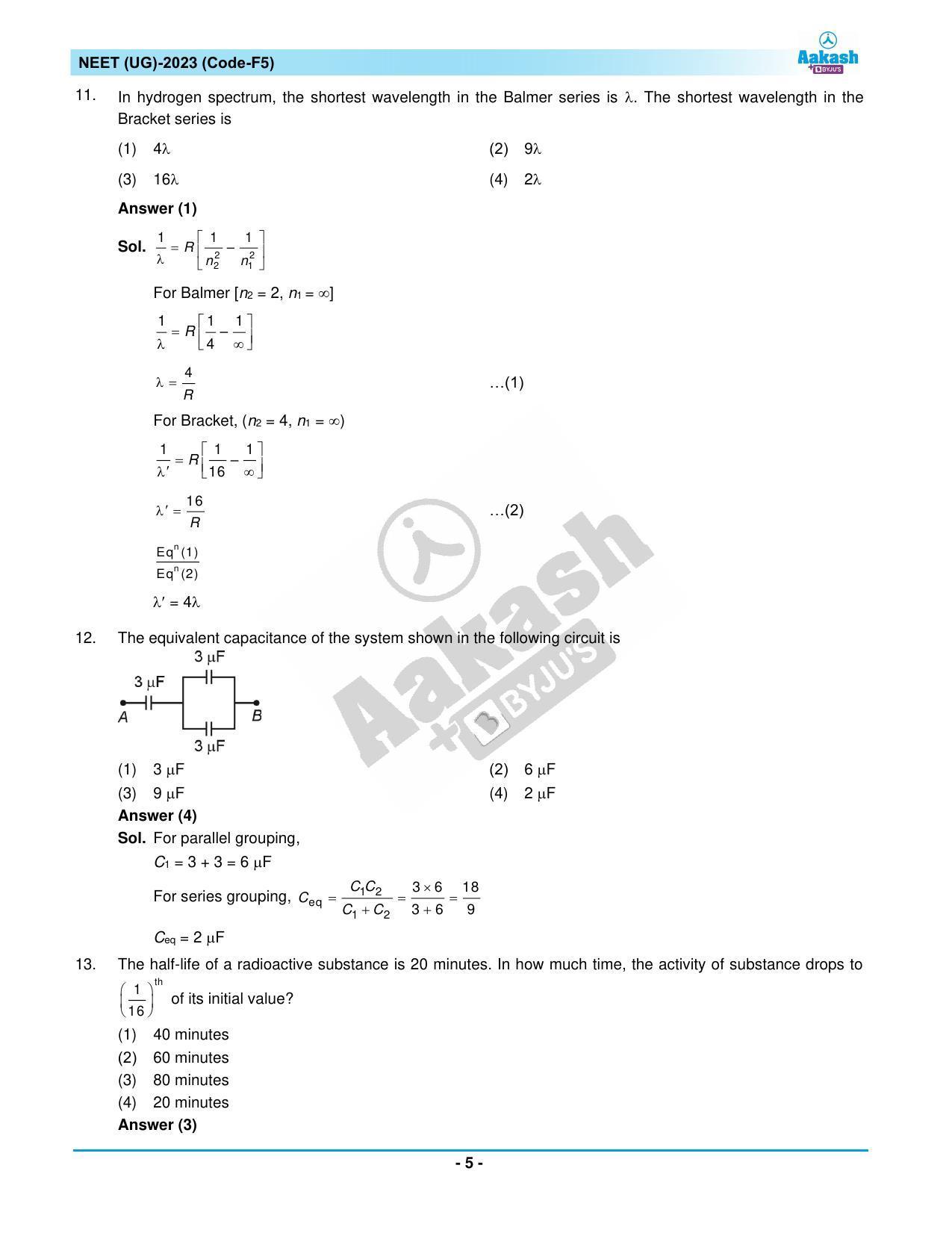 NEET 2023 Question Paper F5 - Page 5