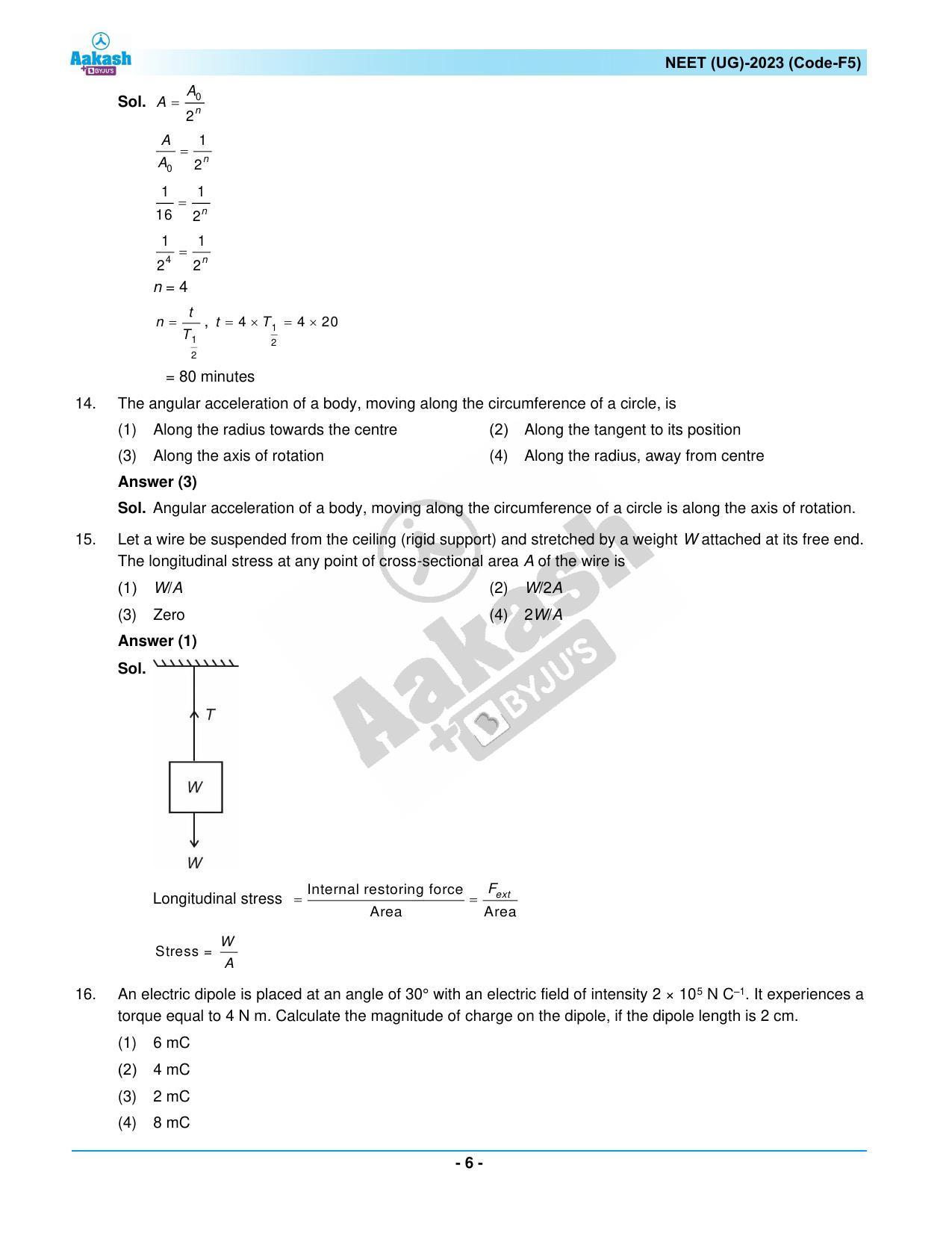 NEET 2023 Question Paper F5 - Page 6