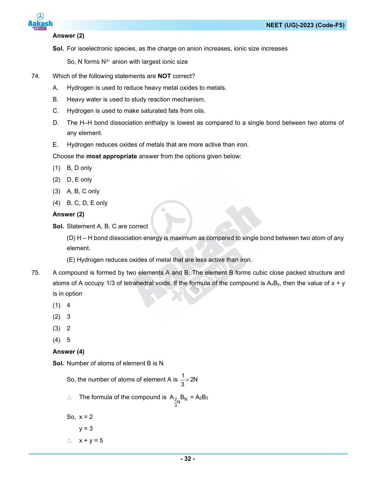 NEET 2023 Question Paper F5 - Page 32