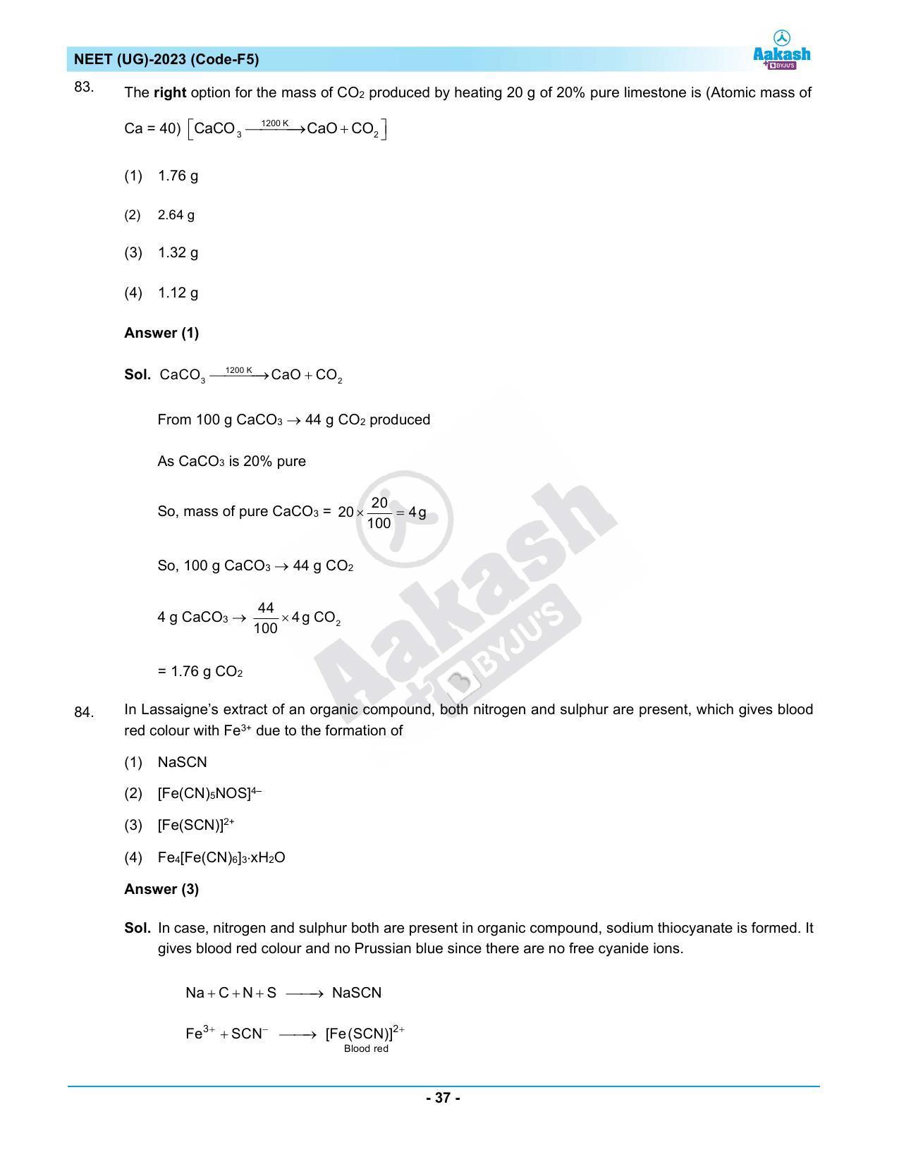 NEET 2023 Question Paper F5 - Page 37