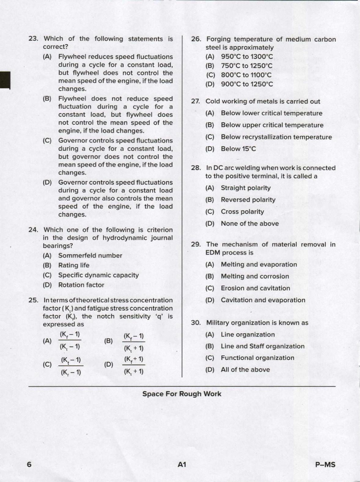 Karnataka PGCET 2020 Mechanical Engineering Question Paper - Page 6