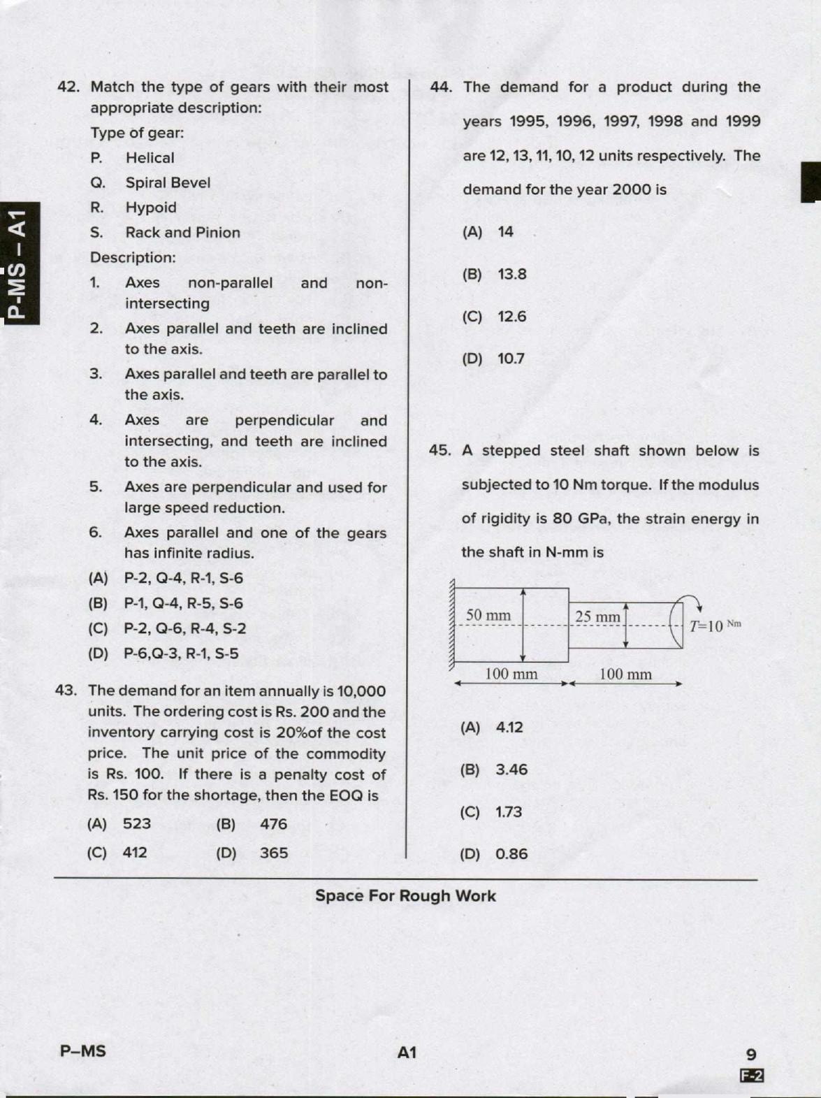 Karnataka PGCET 2020 Mechanical Engineering Question Paper - Page 9