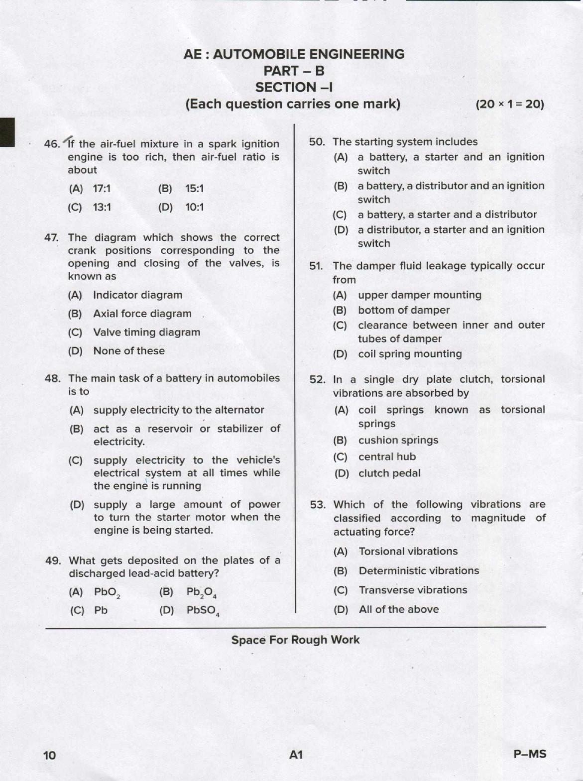 Karnataka PGCET 2020 Mechanical Engineering Question Paper - Page 10