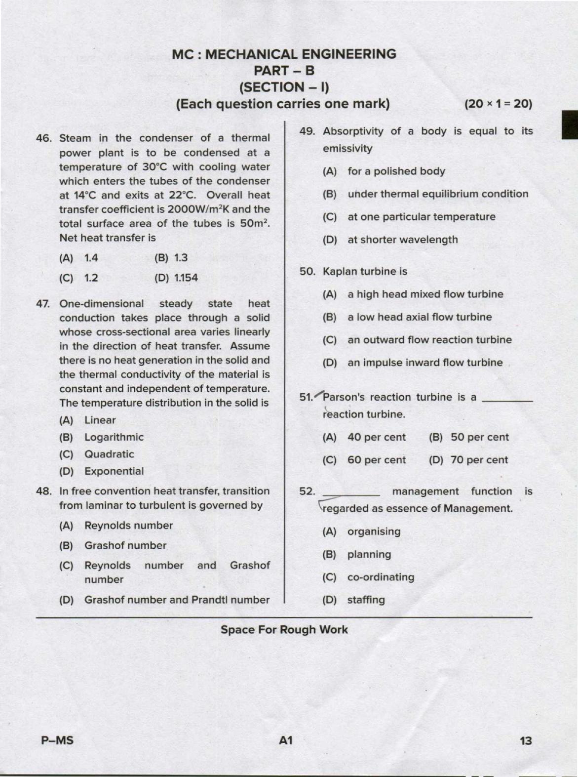 Karnataka PGCET 2020 Mechanical Engineering Question Paper - Page 13