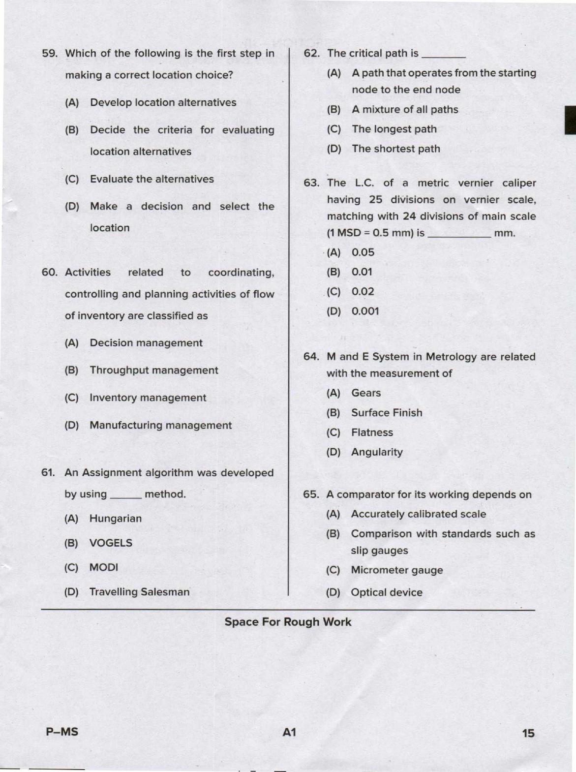Karnataka PGCET 2020 Mechanical Engineering Question Paper - Page 15