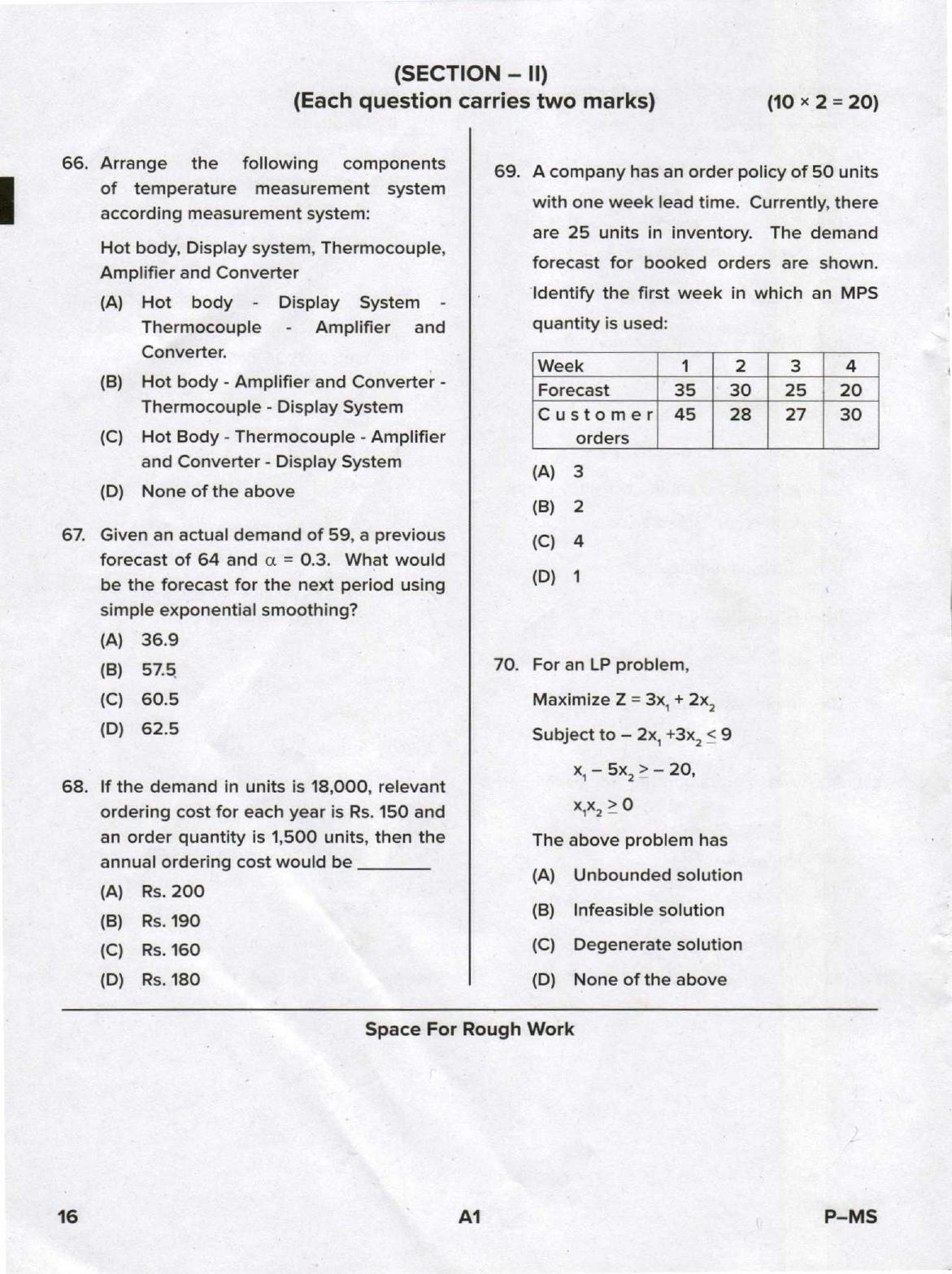Karnataka PGCET 2020 Mechanical Engineering Question Paper - Page 16