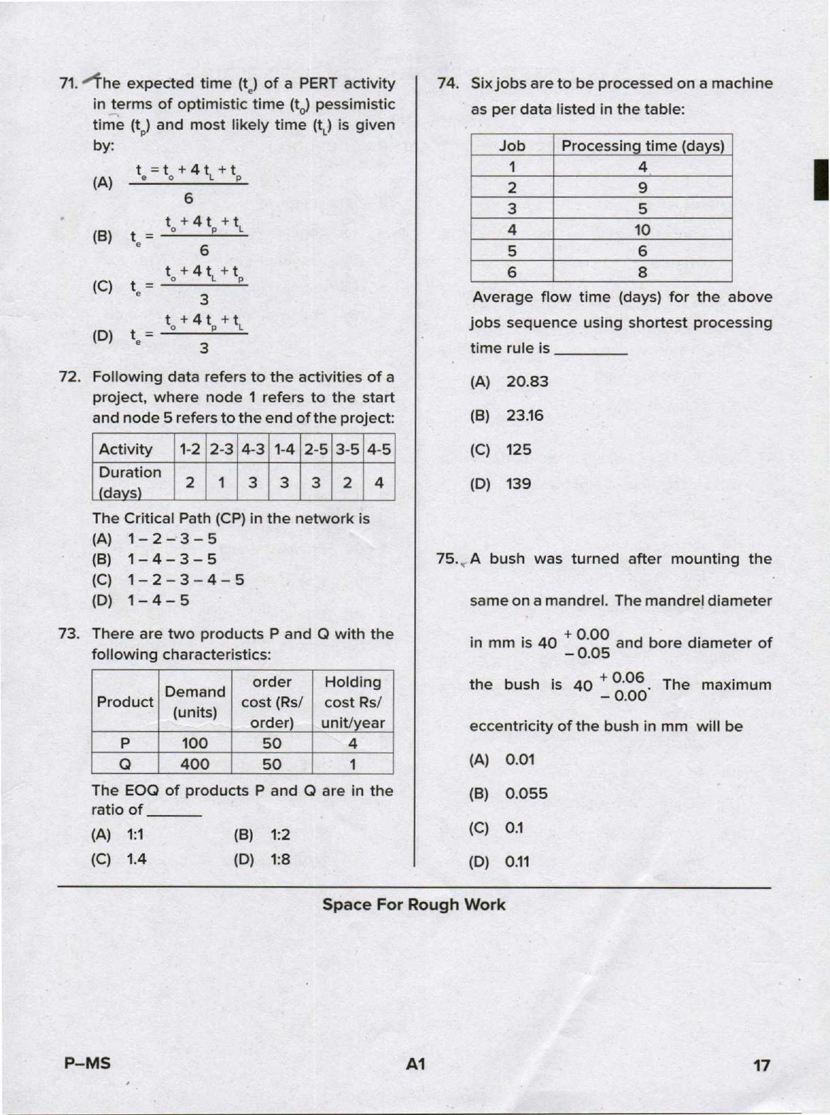 Karnataka PGCET 2020 Mechanical Engineering Question Paper - Page 17