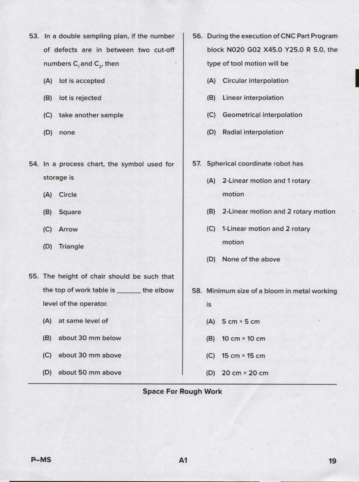 Karnataka PGCET 2020 Mechanical Engineering Question Paper - Page 19