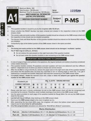 Karnataka PGCET 2020 Mechanical Engineering Question Paper