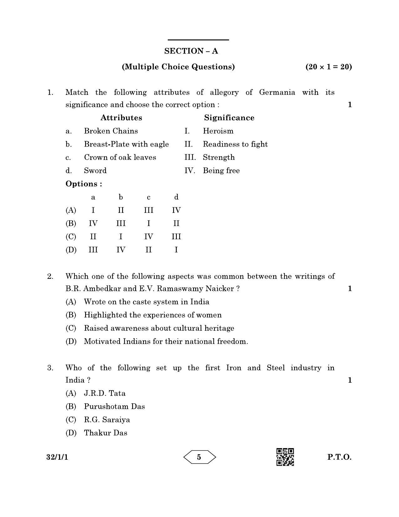 CBSE Class 10 32-1-1 Social Science 2023 Question Paper - Page 5