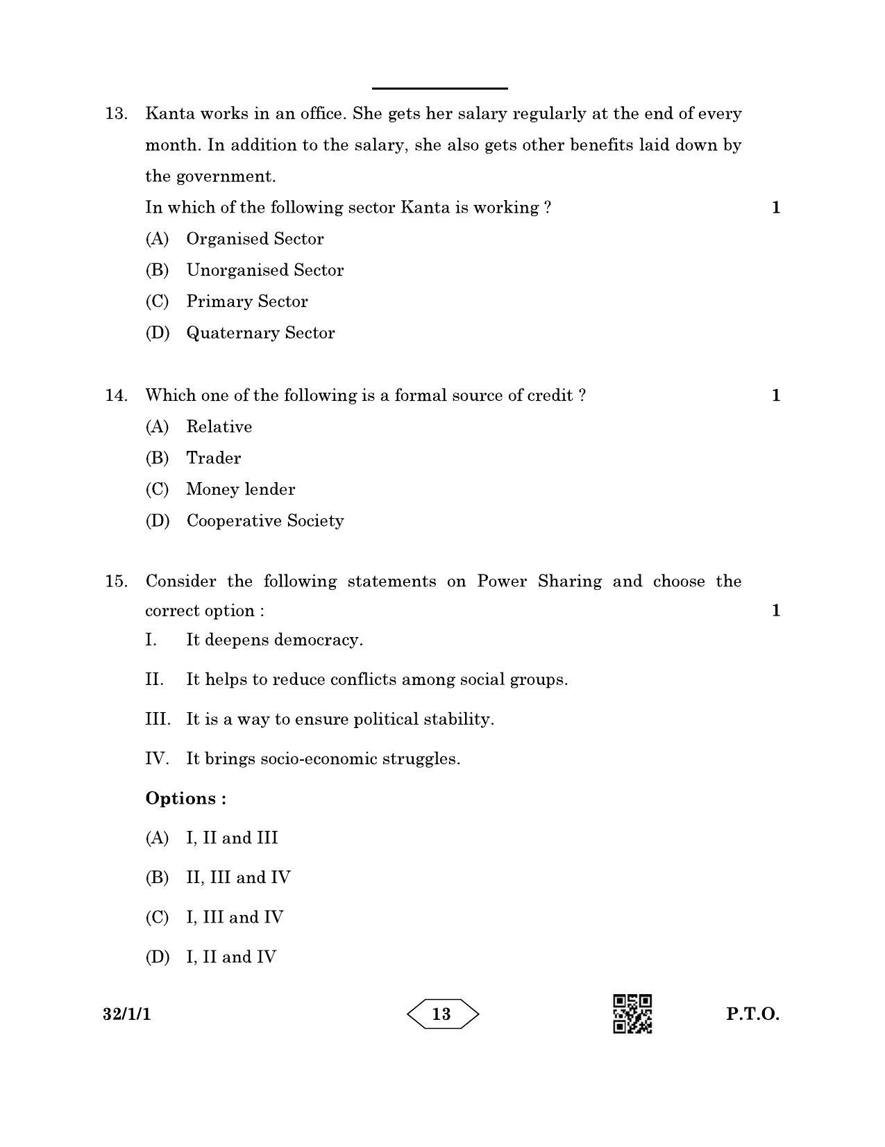 CBSE Class 10 32-1-1 Social Science 2023 Question Paper - Page 13