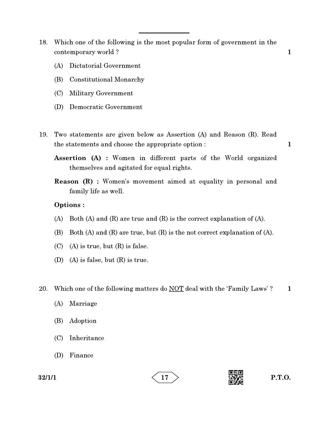 CBSE Class 10 32-1-1 Social Science 2023 Question Paper - Page 17