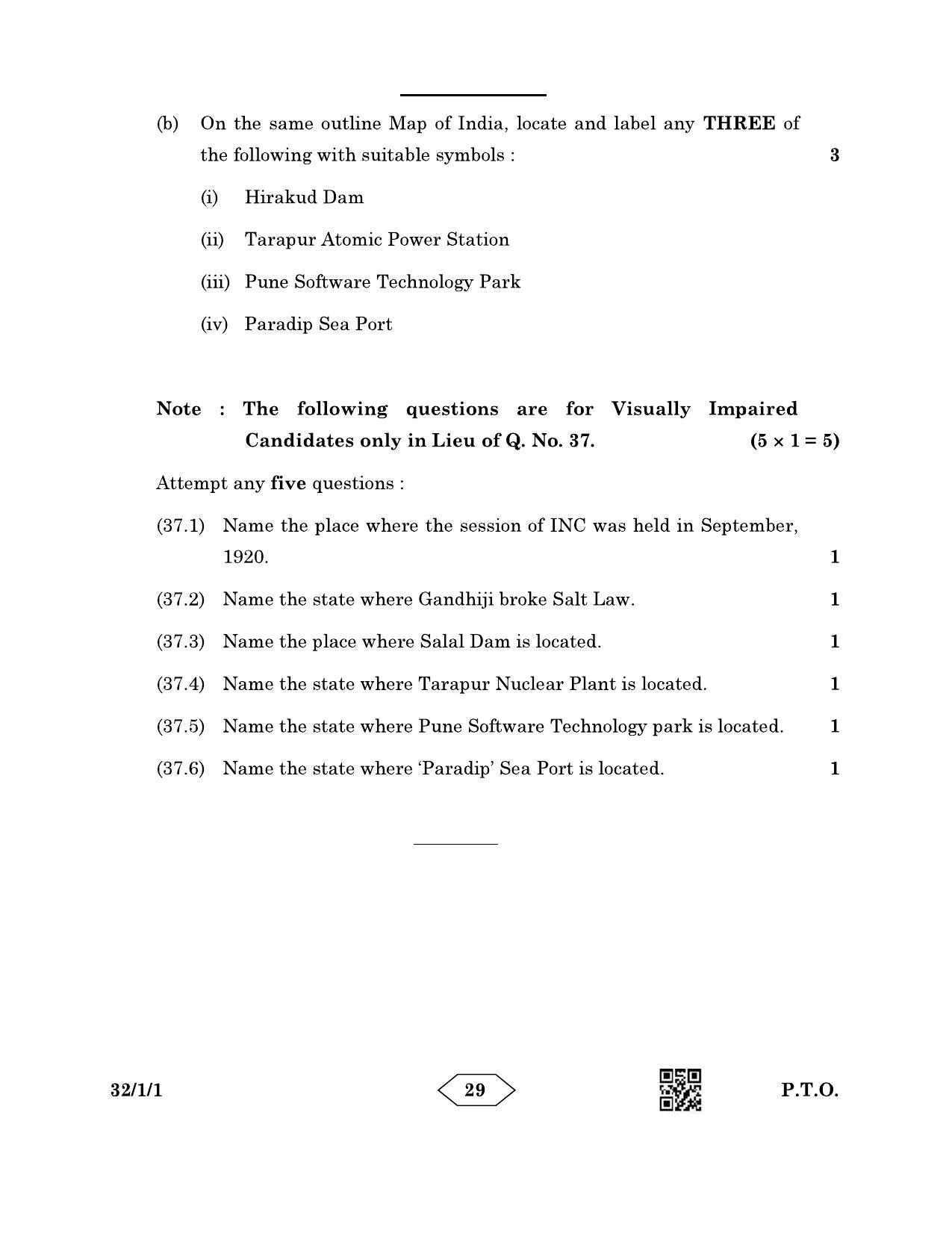 CBSE Class 10 32-1-1 Social Science 2023 Question Paper - Page 29