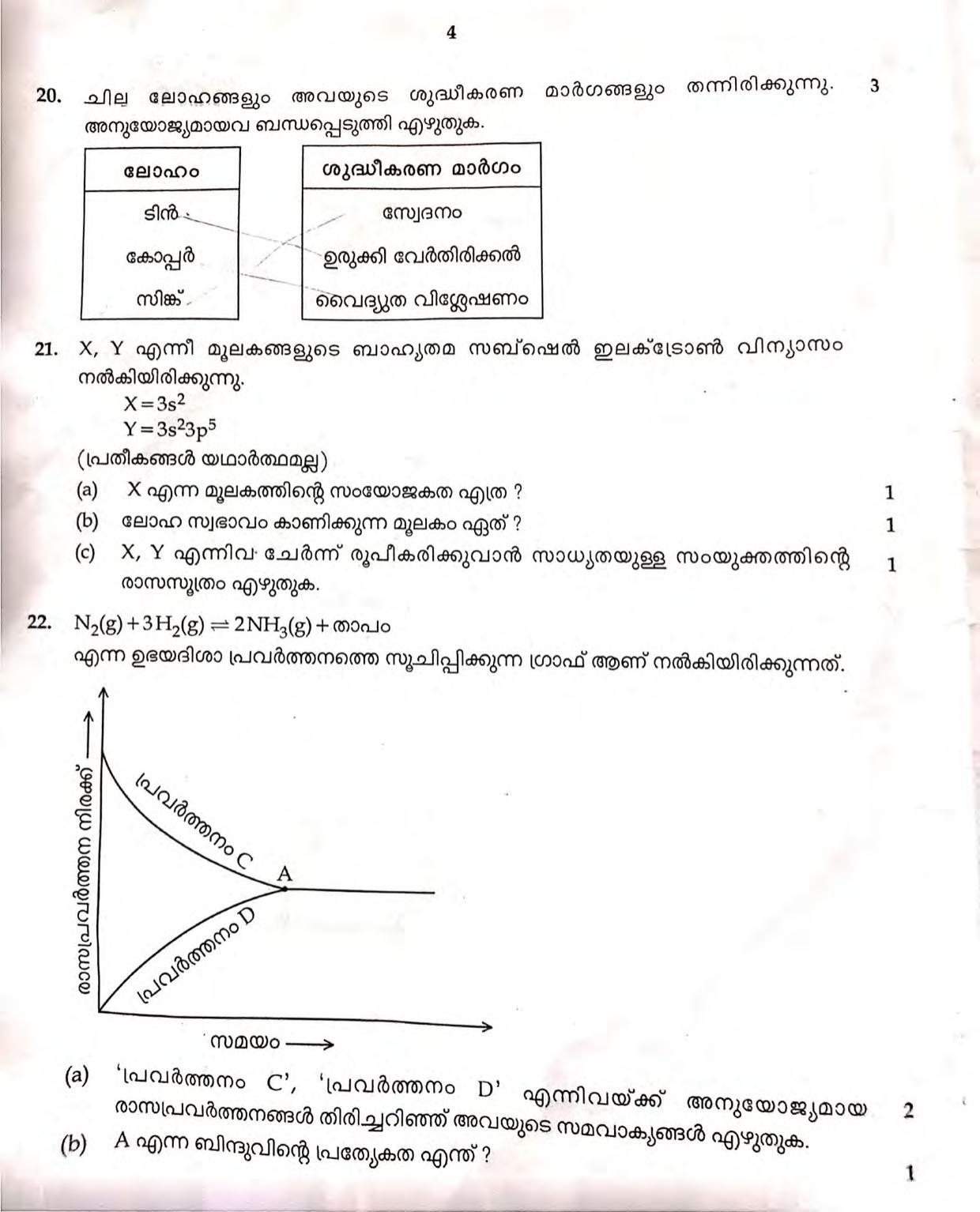 Kerala SSLC 2021 Chemistry Question Paper (MM) - Page 4