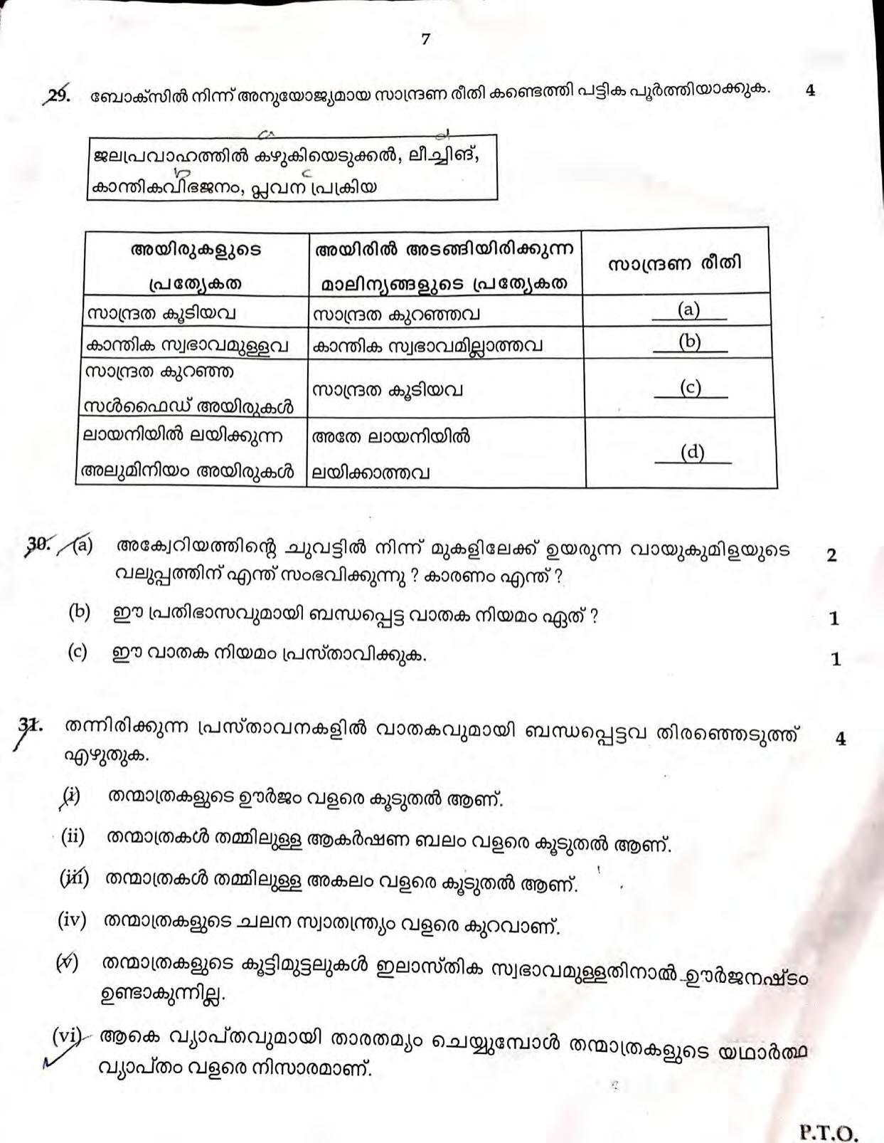 Kerala SSLC 2021 Chemistry Question Paper (MM) - Page 7