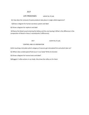 CBSE Worksheets for Class 10 Biology Control And Co-Ordination Assignment 3