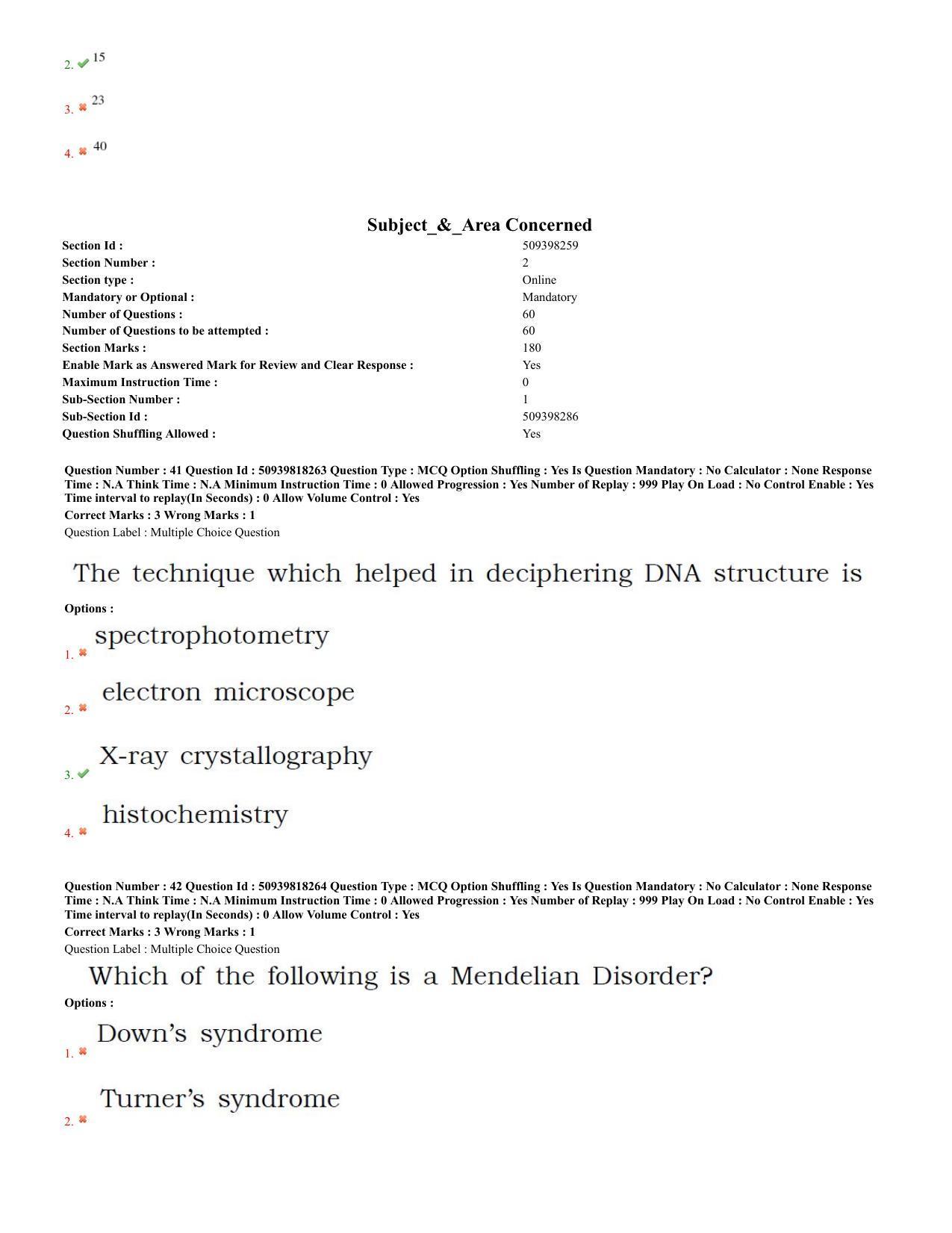 BHU RET Human and Clinical, Genetics (at Centre for Genetic 2020 Question Paper - Page 19