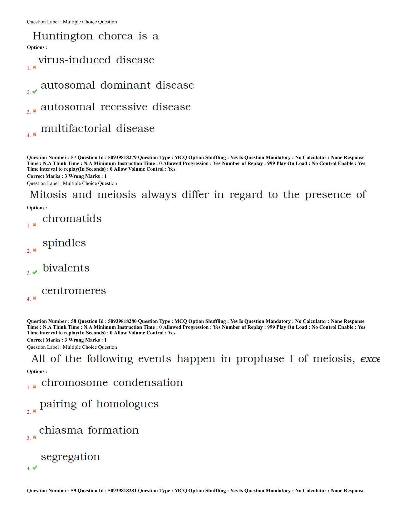 BHU RET Human and Clinical, Genetics (at Centre for Genetic 2020 Question Paper - Page 25