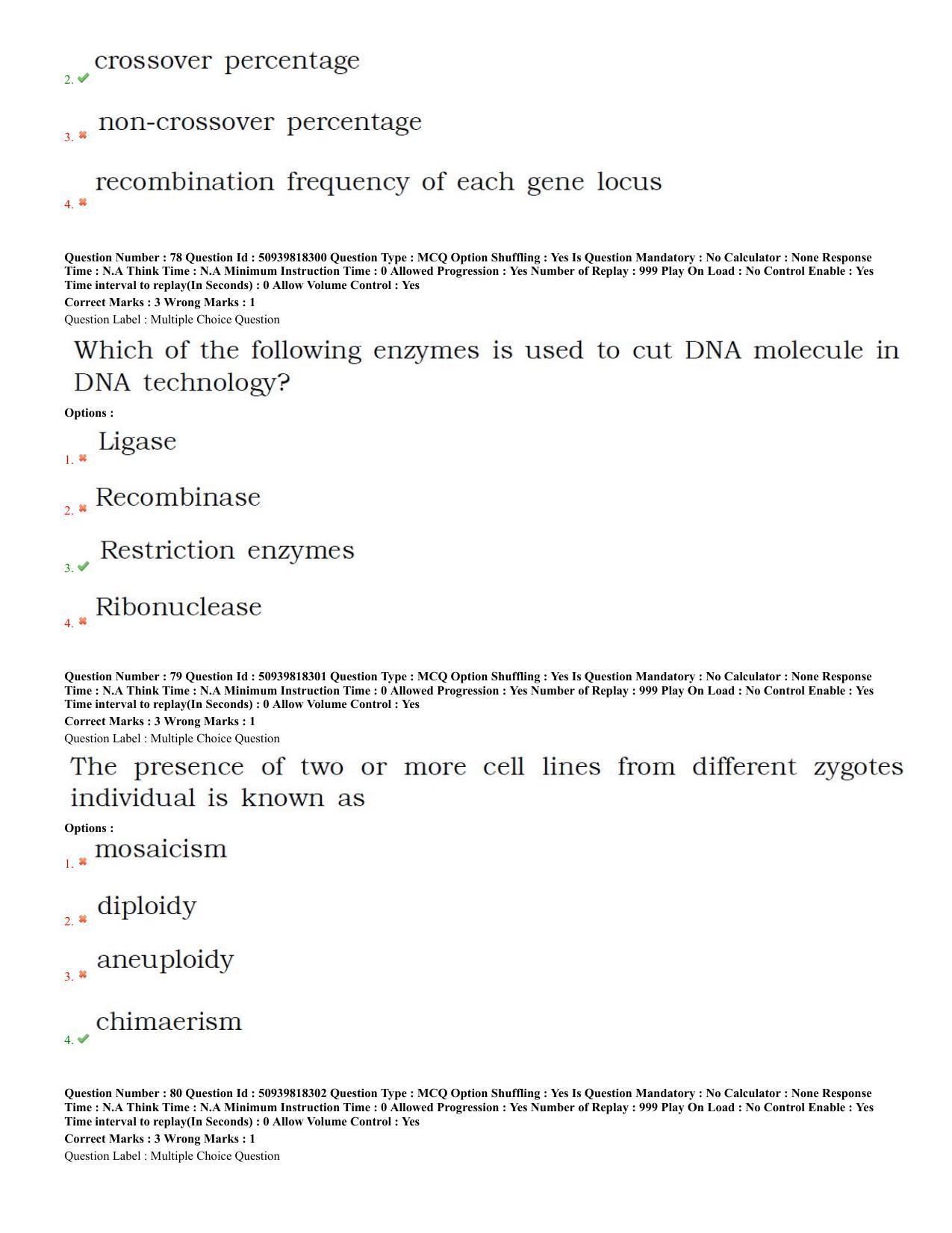 BHU RET Human and Clinical, Genetics (at Centre for Genetic 2020 Question Paper - Page 33