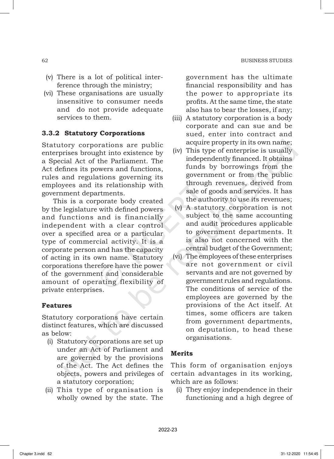 NCERT Book for Class 11 Business Studies Chapter 3 Private, Public and Global Enterprises - Page 6