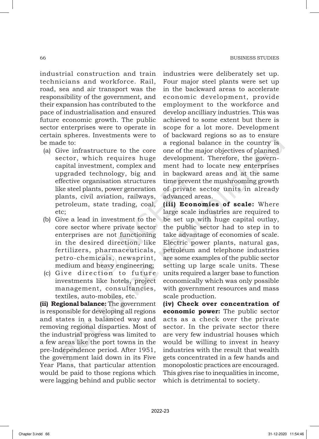 NCERT Book for Class 11 Business Studies Chapter 3 Private, Public and Global Enterprises - Page 10