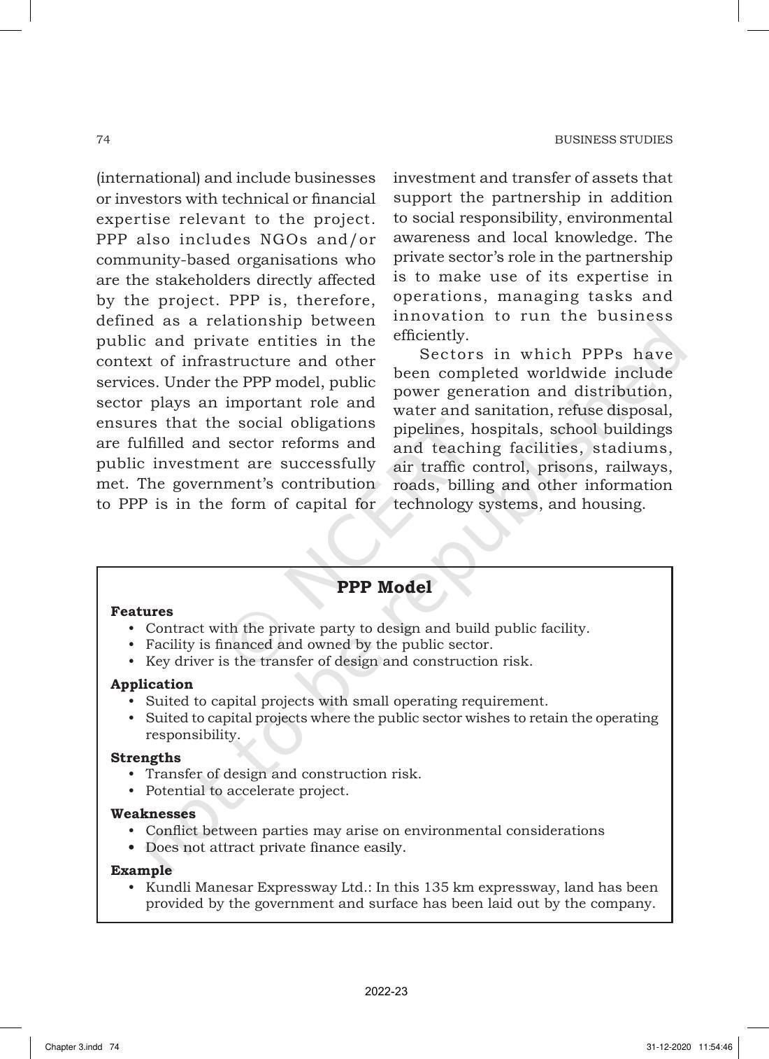 NCERT Book for Class 11 Business Studies Chapter 3 Private, Public and Global Enterprises - Page 18