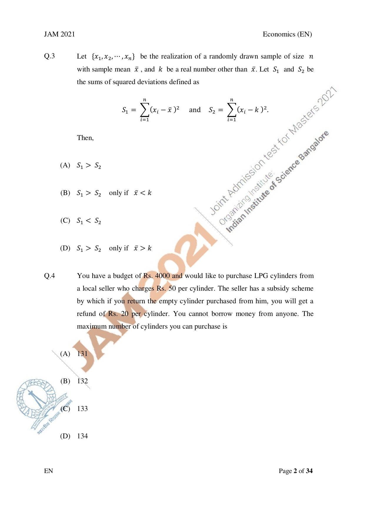 JAM 2021: EN Question Paper - Page 2