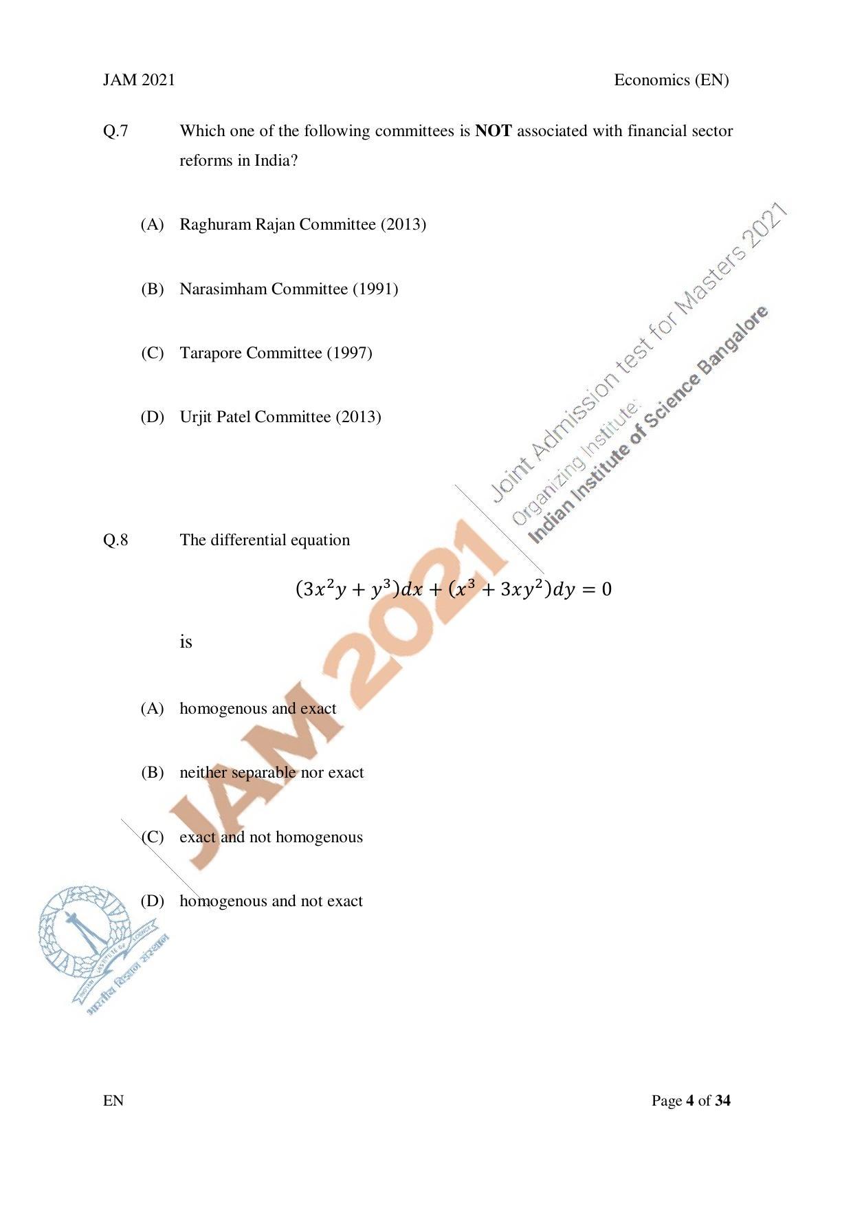 JAM 2021: EN Question Paper - Page 4