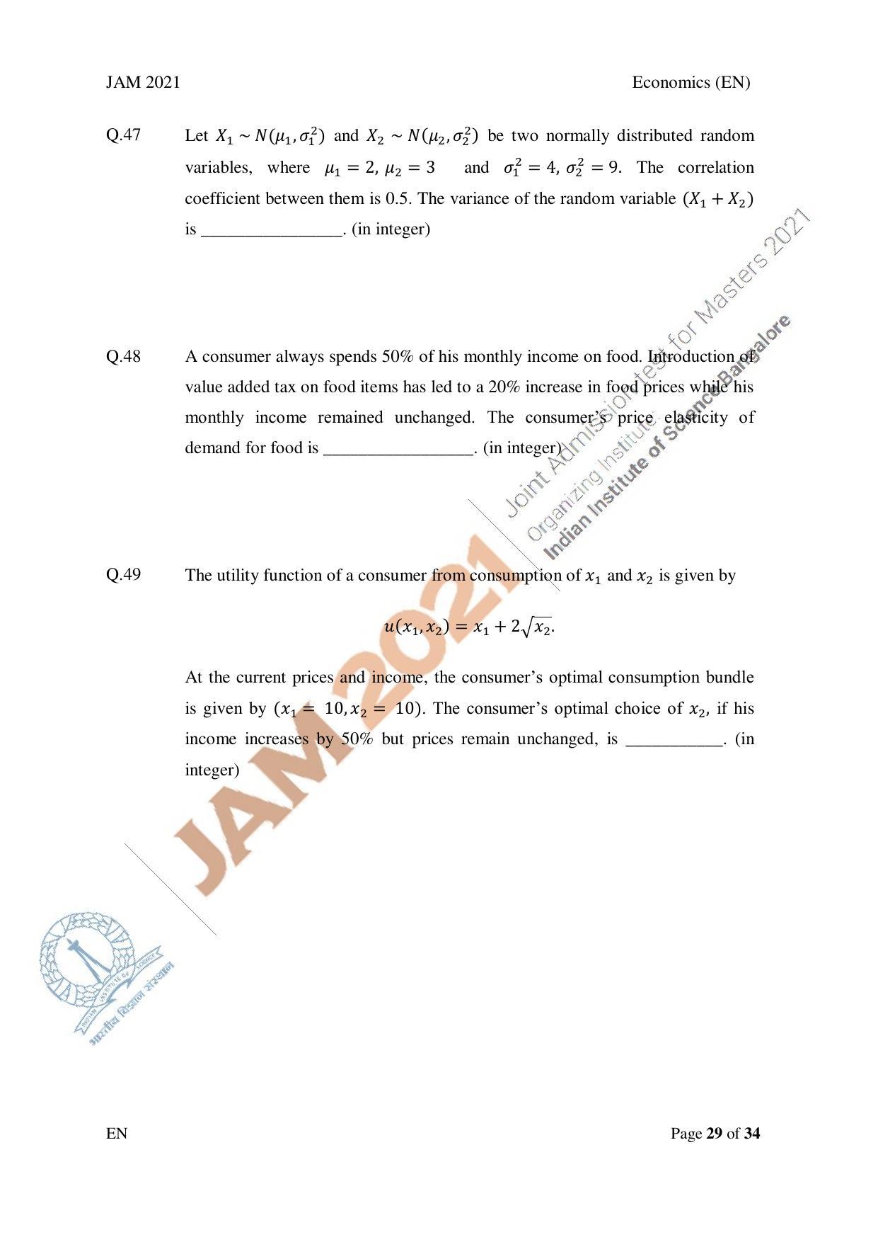 JAM 2021: EN Question Paper - Page 29