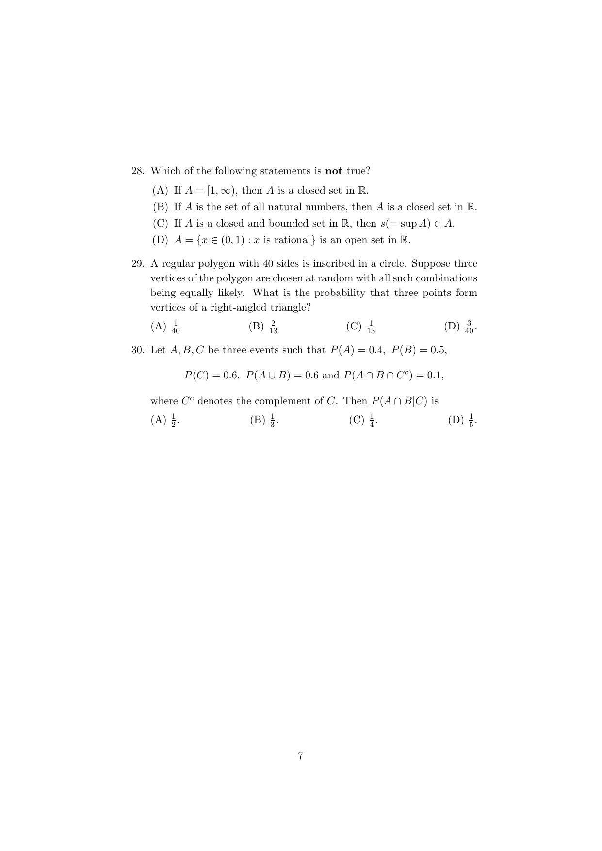 ISI Admission Test PG Diploma in Applied Statistics DST 2019 Sample Paper - Page 5