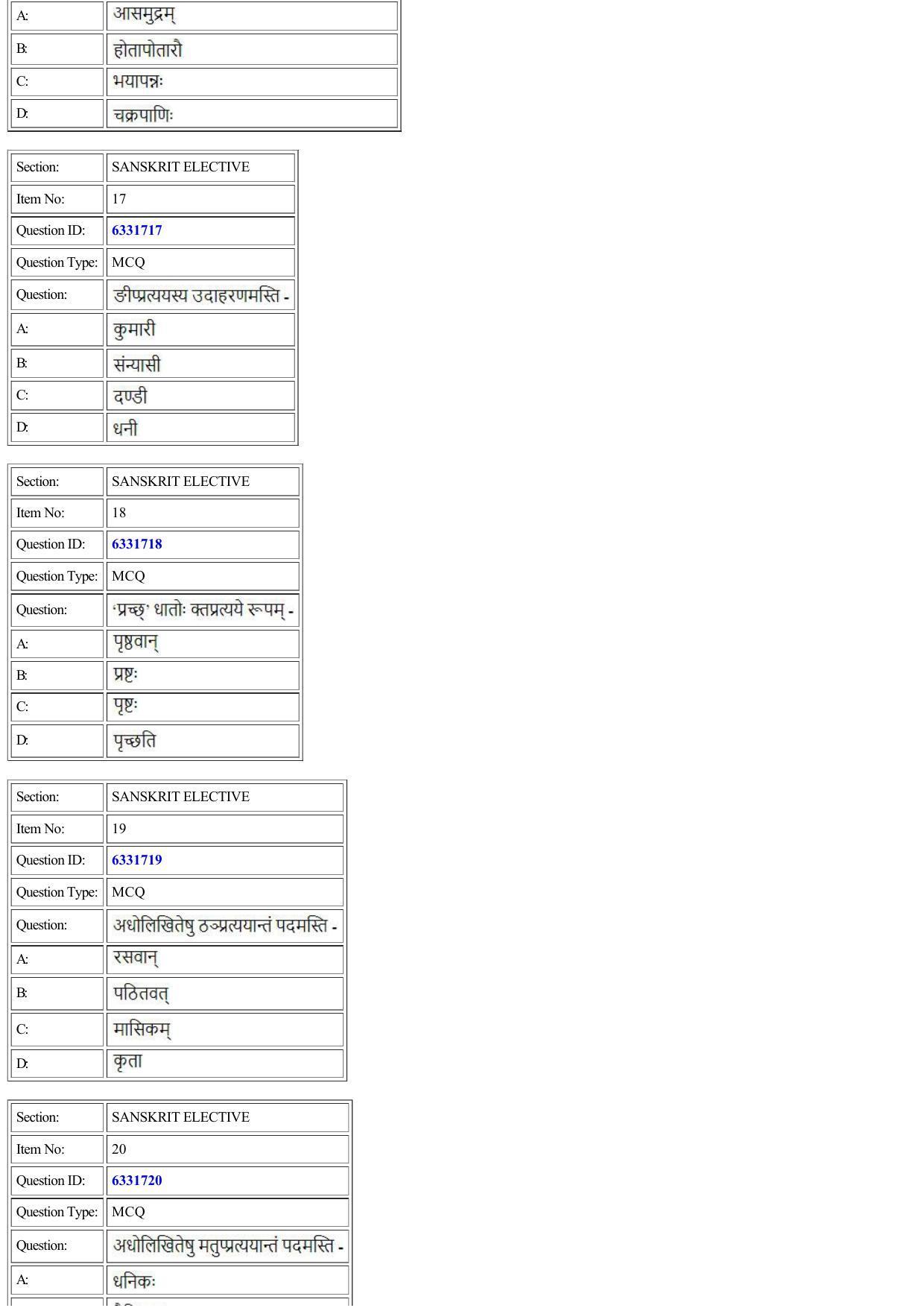 CUET 2022 Question Paper of Sanskrit Elective - Page 5